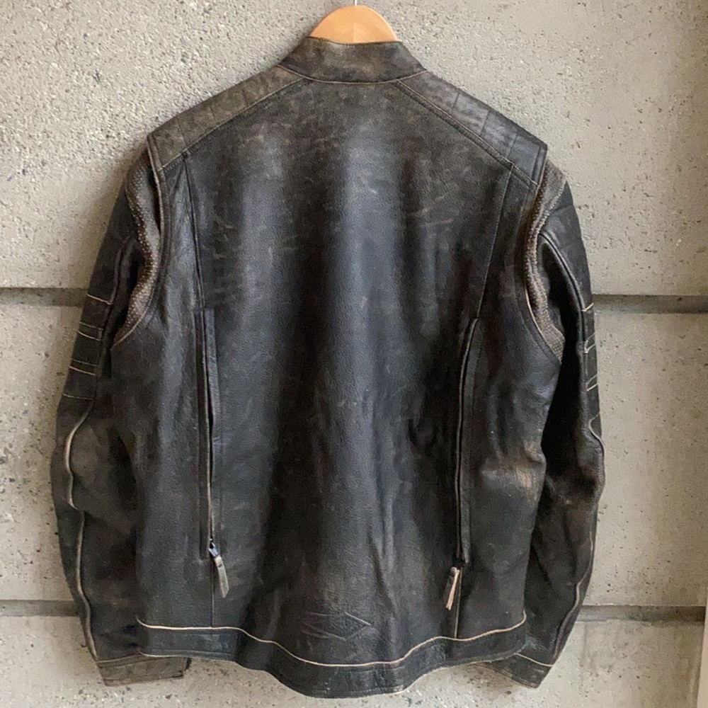 Motorcycle Jacket Power Trip Mens Leather - Picture 7 of 7